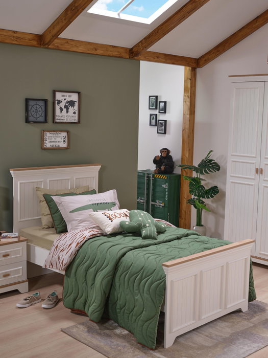 Hanah Home Cama Individual Monte Crema y Roble Hanah Home Cama Individual Monte Crema y Roble